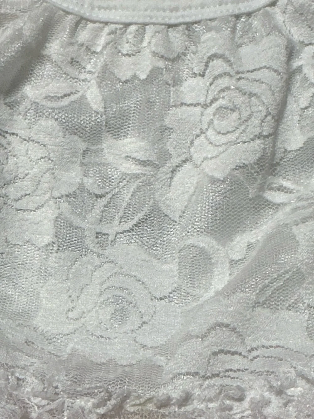 White Lace & Hot Pink Rosette Toddler Dress - 2T